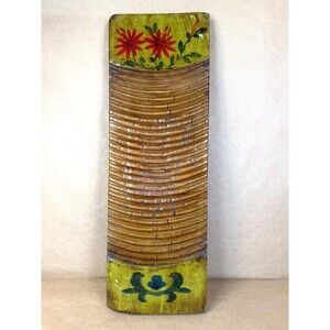 Chinese Wooden Washboard Antique Vintage Hand-Painted, Rustic Folk Art Farmhouse